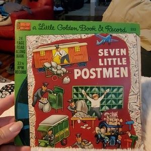 GOLDEN BOOKS 7 Little PostMen ReadAlong/Record = VINTAGE